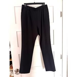J Brand Black Draped Tapered Pants Large Minimalist Slouchy Pull On Trouser